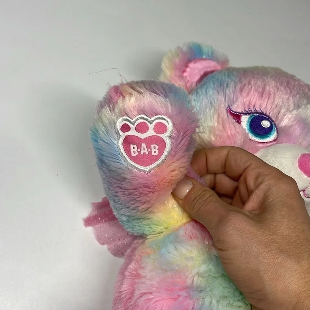 Build a Bear Tie Dye Pink Blue Bear Stuffed Animal Plush ~18